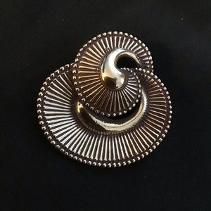Vintage Silver Tone Swirl Brooch Pin